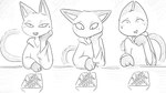 16:9 animal_crossing anthro blush bodily_fluids clothed clothing dialogue_in_description domestic_cat dragonweirdo felid feline felis female food fries gesture greyscale hand_gesture hand_on_cheek hi_res hoodie mammal monochrome nervous nintendo olivia_(animal_crossing) pointing solo sweat topwear widescreen