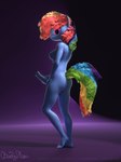 3d_(artwork) animal_genitalia animal_penis anthro anthrofied blender_(artwork) blue_body blue_skin breasts burrymare butt digital_media_(artwork) earth_pony equid equine equine_genitalia equine_penis friendship_is_magic genitals gradient_background gynomorph hair hasbro hi_res holding_penis horse intersex looking_back mammal multicolored_hair multicolored_tail my_little_pony nipples penis pink_eyes pony rainbow_dash_(mlp) simple_background solo tail