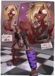 2024 absurd_res animatronic areola blonde_hair blood bodily_fluids breasts clothing colored_nails corpse dark dialogue digital_media_(artwork) endoskeleton english_text feet female five_nights_at_freddy's five_nights_at_freddy's:_security_breach flesh gore hair hi_res horror_(theme) human humanoid machine mammal nails purple_nails purple_toenails red_body red_skin robot scottgames solo springlock_suit steel_wool_studios text toenails toes torn_clothing vanessa_(fnaf) white_sclera zexlynk