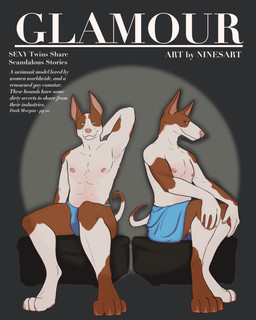 Rating: q
ID: 4595023
Date: 2024-02-12 13:51:13 -0500
Status: active
Score: 17
absurd_res anthro bottomwear brother_(lore) brothers_(lore) bulge canid canine canis chair clothing cover domestic_dog duo english_text fictional_magazine_cover furniture glamour_(magazine) hi_res ibizan_hound magazine_cover magazine_title male mammal modelling ninesart on_chair partial_nudity pinup porn_star pose posing_for_picture primitive_dog primitive_hunting_dog sibling_(lore) sitting sitting_on_chair skirt speedo swimwear text twins_(lore) post #4595023