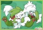 69_position anus balls digital_media_(artwork) duo female female_on_top feral gaggosmies generation_4_pokemon genitals hi_res legendary_pokemon looking_back lying male male/female nintendo on_back on_top oral penis pokemon pokemon_(species) sex shaymin sky_forme_shaymin