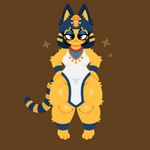 1:1 animal_crossing ankha_(animal_crossing) anthro clothed clothing felid feline female mammal naycelium nintendo simple_background solo standing tabard