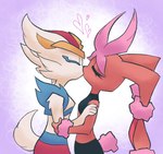 2022 anthro anthro_on_anthro biped brown_body brown_fur cinderace clothed clothing crop_top digital_drawing_(artwork) digital_media_(artwork) duo eyes_closed female fur generation_6_pokemon generation_8_pokemon happy horizon-fucker hug kiss_on_lips kissing lagomorph long_ears male male/female mammal mega_evolution mega_lopunny midriff nintendo pink_tail pokemon pokemon_(species) shiny_pokemon shirt signature tail tan_body tan_fur topwear white_tail