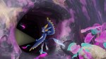 16:9 3d_(artwork) 3d_background 4_ears 4k absurd_res anthro avali avian blender_(artwork) blender_cycles blue_body blue_feather_hair blue_feathers cave darkness digital_media_(artwork) digitigrade eldritch_abomination explorer exploring feathered_wings feathers flashlight glowing glowing_plants glowing_tentacles harbalarm hi_res kita'vali male multi_ear particles purple_tentacles solo tail tentacle_around_leg tentacles translucent translucent_tentacles watermark widescreen winged_arms wings ziggi