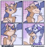 2022 abs after_shower anthro anthro_on_anthro armpit_hair base_two_layout bathroom body_hair canid canine canis comic cuddling duo english_text eye_patch eyebrows eyes_closed eyewear four_frame_grid four_frame_image fox fox_mccloud fur grid_layout hair hand_on_chest hi_res inside logo looking_at_another love male male/male mammal multiple_scenes muscular muscular_anthro muscular_male nails narrowed_eyes navel nintendo pecs regular_grid_layout romantic romantic_couple size_difference smile standing star_fox steam text toomuchdynamite towel towel_on_head towel_only tuft two_row_layout unusual_font url water wet wet_body wet_fur wolf wolf_o'donnell