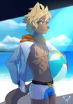 Rating: s
ID: 3602707
Date: 2022-10-02 20:38:46 -0400
Status: active
Score: 32
2020 abs absurd_res anthro ball beach beach_ball blonde_eyebrows blonde_hair blue_sky canid canine clothed clothing cloud day detailed_background drawstring eyebrows green_eyes hair hand_in_pocket hi_res holding_beach_ball inflatable jacket kiske_7key looking_aside looking_at_viewer male mammal muscular muscular_male open_clothing open_jacket open_topwear outside pecs pockets portrait sea seaside short_hair sky smile solo standing swimming_trunks swimwear three-quarter_portrait three-quarter_view tight_swimwear topwear under_shade v-cut water post #3602707