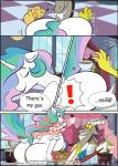 absurd_res amaichix anthro big_butt butt chimera comic dialogue discord_(mlp) draconequus english_text equid equine female french_text friendship_is_magic genitals hasbro hi_res horn huge_butt male mammal my_little_pony mythological_creature mythological_equine mythology nude princess_celestia_(mlp) pussy text translated url winged_unicorn wings