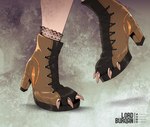 absurd_res ambiguous_gender anthro arcanine boots claw_growth claws close-up clothing english_text feet female_(lore) foot_focus footwear fur fur_growth generation_1_pokemon growth hi_res high_heeled_boots high_heels human human_to_anthro lordburqan mammal nintendo pokemon pokemon_(species) shoes solo species_transformation text toe_claws torn_shoes transformation