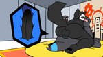 2024 alex_(epic_alex_furry) alliartist anal anal_penetration animated anthro anus balls balls_deep black_body black_fur black_pawpads blue_anus canid canine canon_x_oc changed_(video_game) drawing duo eeveelution feet from_front_position fur generation_2_pokemon genitals goo_creature humanoid_genitalia humanoid_penis internal internal_anal loop male male/male male_penetrated mammal mask mating_press nintendo nude_anthro nude_male pawpads paws penetration penis pokemon pokemon_(species) pokemorph puro_(changed) sex shiny_pokemon short_playtime skull_mask soles tail toes umbreon widescreen