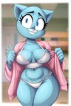 Rating: q
ID: 5565930
Date: 2025-05-12 00:29:04 -0400
Status: active
Score: 74
2:3 absurd_res anthro areola areola_slip azuretto bathrobe blue_body blue_eyes blue_fur bra breasts cartoon_network cleavage clothed clothing digital_media_(artwork) domestic_cat eyelashes felid feline felis female fur hi_res holidays looking_at_viewer mammal mature_anthro mature_female mother's_day navel nicole_watterson open_clothing open_robe open_topwear panties robe smile solo the_amazing_world_of_gumball thick_thighs topwear underwear undressing white_bra white_clothing white_panties white_underwear wide_hips post #5565930