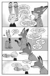 2017 akiric anthro bag border canid canine clothed clothing comic dialogue disney duo ear_markings english_text facial_markings fox greyscale head_markings jack_savage lagomorph leporid male mammal markings monochrome necktie nick_wilde rabbit red_fox speech_bubble standing text true_fox white_border zootopia