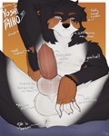 absurd_res anatomy_of animal_genitalia animal_penis anthro anus armpit_hair balls bedding bernese_mountain_dog black_body black_fur bodily_fluids body_hair bracelet canid canine canine_genitalia canine_penis canis cerberussenn claws domestic_dog erection fur genital_fluids genitals hi_res jewelry knot knot_in_sheath lipsticking male mammal molosser mountain_dog multicolored_body multicolored_fur nipples orange_body orange_fur penis precum raised_arm ring sheath signature solo spread_legs spreading sweat sweatdrop swiss_mountain_dog taiho_yoshi_(cerberussenn) white_body white_fur yellow_eyes