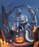 Rating: s
ID: 4363577
Date: 2023-10-20 14:16:08 -0400
Status: active
Score: 72
absurd_res anthro black_claws black_clothing candle canid canid_demon canine cemetery claws clothing dead_tree demon female fingerless_gloves fluffy fluffy_tail food fruit fur gloves grey_body grey_fur hair halloween handwear hellhound helluva_boss hi_res holding_melee_weapon holding_object holding_polearm holding_scythe holding_weapon holidays jack-o'-lantern kirillk legwear looking_at_viewer loona_(helluva_boss) mammal melee_weapon multicolored_body multicolored_fur mythological_canine mythological_creature mythology night notched_ear occult_symbol pentagram plant polearm pumpkin red_sclera scythe sitting sitting_on_tombstone solo stockings symbol tail thigh_highs tombstone tree two_tone_body two_tone_fur weapon white_body white_eyes white_fur white_hair post #4363577