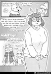 2022 2_horns abby_(canisfidelis) absurd_res amy_(canisfidelis) anthro antlers bodily_fluids bottomwear breasts canid canine canis canisfidelis cheek_tuft clothed clothing comic deer dialogue domestic_dog duo eliza_(canisfidelis) english_text eyebrows eyes_closed eyewear facial_tuft female floppy_ears fluffy fluffy_ears fluffy_hair glasses greeting hair hands_on_own_hips hi_res horn jacket looking_aside looking_at_another mammal maned_wolf monochrome neck_tuft new_world_deer open_mouth pants ponytail poodle reindeer scut_tail shirt short_hair short_tail simple_background skirt smile solo speech_bubble standing sweat sweatdrop sweater tail teeth text thought_bubble tongue topwear tuft