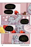 2:3 bastriw boxing_gloves canid canine canis clothing comic dialogue english_text fight green_eyes handwear hi_res male mammal muscular muscular_male nico_(bastriw) shirtless text url wolf