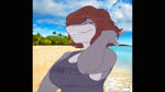 16:9 animated anthro areola beach big_breasts black_background breasts clothed clothing english_text female fish hair hi_res idel lips looking_at_viewer marine no_sound non-mammal_breasts red_hair seaside shark sharp_teeth shirt short_playtime simple_background smug solo tank_top teeth text text_on_clothing text_on_shirt text_on_topwear the_princess_jessie thick_bottom_lip topwear water webm wet wet_clothing widescreen