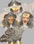 Rating: s
ID: 4405030
Date: 2023-11-09 21:36:00 -0500
Status: active
Score: 6
2022 3_heads absurd_res ambiguous_gender anatid anseriform anserinae avian bird blank_stare brown_hair donny_blevins eldritch_abomination feathered_wings feathers feral glowing glowing_eyes goose grey_hair hair head_wings hi_res humanoid_face looking_at_viewer multi_head multi_leg multi_limb multi_wing multicolored_body multicolored_feathers nightmare_fuel sharp_teeth simple_background solo teeth unusual_wing_placement what_has_magic_done where_is_your_god_now white_hair wings yellow_eyes post #4405030