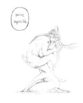 animal_humanoid antlers comic deer deer_humanoid dialogue duo english_text faun flyingrotten hi_res hooves horn humanoid male male/male mammal mammal_humanoid monochrome nude romantic romantic_couple text