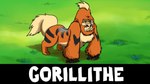 16:9 ambiguous_gender ape ergomancy feral fur generation_1_pokemon gorilla grass growlithe haplorhine hi_res hybrid looking_at_viewer mammal nintendo orange_body orange_fur outside plant pokemon pokemon_(species) primate solo widescreen