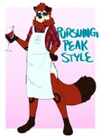 3:4 alcohol anthro apron beverage black_body black_fur canid canine canis clean_diaper clothed clothing container cup diaper domestic_dog drinking_glass english_text eyewear flannel fur glass glass_container glass_cup glasses hand_on_hip hi_res male mammal pattern_clothing pink_background plaid plaid_clothing red_body red_fur simple_background slusheep solo sunglasses tan_body tan_fur text wearing_diaper white_background wine wine_glass