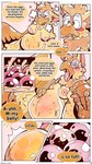 9:16 abdominal_bulge anthro avian base_three_layout belly belly_blush belly_expansion belly_inflation big_belly big_breasts blockage_(layout) blush bodily_fluids body_blush breasts comic dialogue digital_media_(artwork) egg egg_bulge egg_inflation english_text expansion eyewear female genital_fluids glasses goo_creature goo_dragon goo_drip griff_(nasty-pink) gryphon hi_res horizontal_blockage inflation looking_pleasured mammal mythological_avian mythological_creature mythology nasty-pink nipples nude open_mouth pregnant pregnant_anthro pregnant_female rapid_pregnancy simple_background six_frame_image solo speech_bubble text tongue tongue_out translucent translucent_body