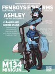 3:4 anthro armwear ashley_(ashleyboi) boots bottomwear canid canine clothing cover crop_top ear_piercing femboy fictional_magazine_cover fishnet_armwear fishnet_clothing footwear fox furgonomics gatling_gun gun hair hair_over_eye heart_symbol helldivers hi_res high_boots high_heeled_boots high_heels legwear machine_gun magazine_cover male mammal marcus_gray minigun one_eye_obstructed pattern_bottomwear pattern_clothing pattern_legwear pattern_skirt piercing plaid plaid_bottomwear plaid_clothing plaid_skirt rainbow_piercings ranged_weapon shirt shoes sideless_skirt skirt solo striped_clothing striped_legwear stripes tattoo thick_thighs thigh_highs thigh_pouch tongue tongue_out topwear weapon wide_hips womb_tattoo