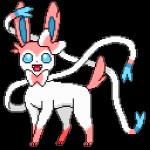 1:1 2016 accessory alpha_channel ambiguous_gender ashurak blue_eyes digital_media_(artwork) eeveelution fangs feral fur generation_6_pokemon hair_accessory happy low_res nintendo open_mouth pink_body pink_fur pixel_(artwork) pokemon pokemon_(species) ribbons simple_background solo sprite_art sylveon teeth white_body white_fur