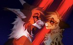 2019 bedroom_eyes brown_body brown_fur dear_crow domestic_cat duo eye_contact felid feline felis female female/female feral frecklewish_(thunderclan)_(warriors) fur heart_eyes heart_symbol hi_res inner_ear_fluff licking licking_lips looking_at_another mammal mapleshade_(warriors) narrowed_eyes night orange_body orange_fur outside red_body red_fur seductive size_difference tongue tongue_out tortoiseshell_cat tuft warriors_(book_series) white_body white_fur white_inner_ear_fluff