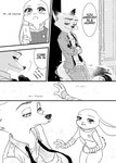 absurd_res anthro atlantica0208 black_and_white blush canid canine clothing comic dialogue disney duo ears_down electronics english_text female fox hard_translated hi_res judy_hopps lagomorph leporid male male/female mammal monochrome necktie nick_wilde phone pivoted_ears police police_uniform rabbit reaching_out red_fox smug tail text translated true_fox uniform zootopia