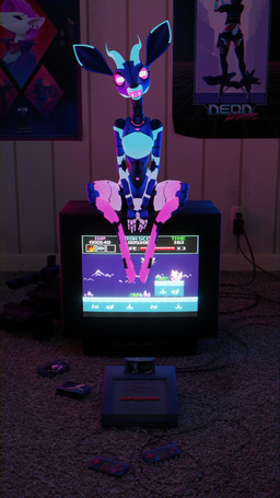Rating: s
ID: 2310206
Date: 2020-06-27 18:54:23 -0400
Status: active
Score: 28
3d_(artwork) 9:16 android antelope anthro blender_(artwork) bovid console controller detailed_background digital_media_(artwork) diorama electronics female front_view game_console game_controller gazelle glitch_(phlegraofmystery) glowing glowing_body glowing_eyes hi_res inside looking_at_viewer machine mammal modelling nude phlegraofmystery poster retro robot sitting solo television toy post #2310206