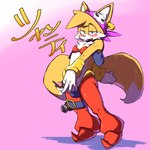 anthro bandanna bulge censored clothed clothing cosplay crossdressing crossover crossover_cosplay crossplay ear_piercing ear_ring flashing genitals jimnydaisuki kerchief looking_at_viewer male miles_prower penis piercing ring_piercing sega shantae shantae:_and_the_pirate's_curse shantae_(series) solo sonic_the_hedgehog_(series) wayforward