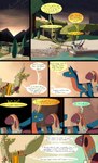 absurd_res boat comic desert dinosaur dragon dragonscape drekir dromaeosaurid english_text female feral forl_(thepatchedragon) group hi_res male morning mythological_creature mythological_scalie mythology oli_(thepatchedragon) plant post-apocalyptic prehistoric_species ralan_(thepatchedragon) reptile river ruins sad scalie text thepatchedragon theropod tree tribal tribal_clothing trio vehicle watercraft