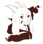 anthro asriel_dreemurr_(god_form) black_and_white boss_monster_(undertale) bovid bust_portrait caprine facial_markings fangs fur head_markings horn long_ears looking_at_viewer male mammal markings monochrome portrait solo stopmotion54 teeth undertale undertale_(series) white_body white_fur