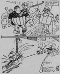 1907 20th_century a.d._condo ambiguous_gender ancient_art black_and_grey clothed clothed_feral clothing comic dialogue dress english_text everett_true facial_hair female feral fez frown fully_clothed fur group hair haplorhine hat headgear headwear hi_res human leash male mammal monkey monochrome musical_note musical_symbol mustache organ_grinder outside primate sidewalk smile street symbol text the_outbursts_of_everett_true