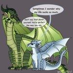 Rating: s
ID: 5596997
Date: 2025-05-25 09:13:18 -0400
Status: pending
Score: 10
1:1 2021 all_fours chameleon_(wof) claws comforting dialogue digital_drawing_(artwork) digital_media_(artwork) dragon duo english_text fangs feral green_body herakidpatrol hi_res horn icewing_(wof) male multi_horn mythological_creature mythological_scalie mythology rainwing_(wof) sad scalie signature simple_background size_difference tail teeth text white_body wings wings_of_fire winter_(wof) post #5596997