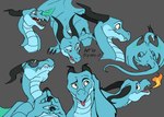 bite biting_lip blitzdrachin butt claws conditional_dnp dragon facial_expressions fangs feral fire green_body green_scales happy horn impressed meme multiple_expressions multiple_poses mythological_creature mythological_scalie mythology nervous pose scales scalie smug teeth wings yellow_eyes