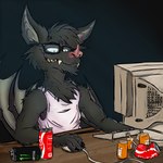 Rating: s
ID: 4808283
Date: 2024-05-26 10:04:17 -0400
Status: active
Score: 7
1:1 anthro arm_tuft bat bedroom_eyes beverage beverage_can biped black_body black_fur cheek_tuft chin_tuft clenched_teeth clothing coca-cola cola colored computer computer_keyboard computer_monitor computer_mouse desk detailed digital_drawing_(artwork) digital_media_(artwork) ears_outwards elbow_tuft electronics energy_drink eyewear facial_tuft fangs fingernails forearm_tuft forearms fur furniture furzfanger_(character) glasses grey_background grey_body grey_fur grin half-closed_eyes head_tuft hi_res keyboard krolik male mammal monitor monster_energy nails narrowed_eyes pink_nose pivoted_ears prescription_bottle seductive shaded shirt shoulder_tuft simple_background sitting sitting_at_desk sleeveless_clothing sleeveless_shirt smile smirk soda solo table teeth topwear tuft undershirt winged_arms wings post #4808283