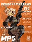 2024 3:4 anthro canid canine clothed clothing cover digital_media_(artwork) english_text esc_the_fox femboy fictional_magazine_cover fox gun hair half-life heckler_and_koch hev_suit hi_res holding_gun holding_object holding_ranged_weapon holding_submachine_gun holding_weapon inner_ear_fluff looking_at_viewer magazine_cover male_(lore) mammal marcus_gray mp5 pink_hair pose ranged_weapon smile smiling_at_viewer solo submachine_gun text trigger_discipline tuft valve weapon