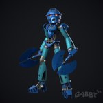 1:1 3d_(artwork) armor axe better_version_at_paywall biomechanical bionicle blender_(artwork) blue_body digital_media_(artwork) female gabby94 gali glowing glowing_eyes gradient_background hi_res humanoid lego looking_at_viewer machine mask not_furry red_eyes robot robot_humanoid silver_body simple_background solo toa