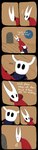 absurd_res ambiguous_gender anthro arthropod black_body bodily_fluids clean_diaper clothed clothing comic dialogue diaper diaper_down diaper_fetish digital_media_(artwork) duo english_text female hi_res hollow_knight hornet_(hollow_knight) insect long_image size_difference soiledvessels tall_image team_cherry tears text the_knight_(hollow_knight) vessel_(species)