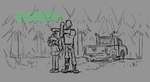 age_difference anon_(snoot_game) anthro bald bandage bandage_on_face bone_frill boots bottomwear camo camo_bottomwear camo_clothing camo_pants camo_print car cavemanon_studios clothing coniferous_tree detailed_background dialogue duo english_text faceless_character faceless_human faceless_male father_(lore) father_and_child_(lore) father_and_son_(lore) footwear frill_(anatomy) good_parenting green_(snoot_game) hair hand_in_pocket head_crest head_frill human light_truck male mammal markings membrane_(anatomy) membranous_wings monochrome motor_vehicle older_human outside pants parent_(lore) parent_and_child_(lore) parent_and_son_(lore) pattern_bottomwear pattern_clothing pattern_pants pickup_truck pockets prehistoric_species pterodactylus pterosaur reptile scalie shirt shoes short_tail snoot_game snout_bandage son_(lore) stretching striped_markings striped_tail striped_wings stripes tail tail_markings text topwear truck_(vehicle) unknown_artist vehicle wings younger_anthro