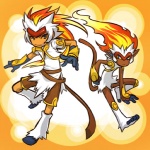 1:1 alternate_species anthro cosplay duo feral fire flaming_hair generation_4_pokemon hair hitec human humanized infernape long_hair male mammal nintendo pokemon pokemon_(species) pokemon_trainer pokemorph pseudo_hair tail