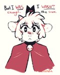 2022 anthro bovid caprine clothed clothing comic cult_of_the_lamb digital_media_(artwork) english_text front_view lamb_(cult_of_the_lamb) mammal massive_monster_(studio) pizzaowl red_crown_(cult_of_the_lamb) sheep simple_background solo text white_background