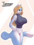 3:4 anthro big_breasts breasts felid feline female hi_res huge_breasts kakite mammal nipple_outline solo tanner_(kakite)