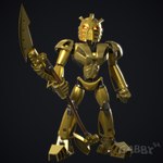 1:1 3d_(artwork) armor better_version_at_paywall biomechanical bionicle blender_(artwork) digital_media_(artwork) gabby94 glowing glowing_eyes gold_body gradient_background hi_res humanoid lego looking_at_viewer machine male mask not_furry red_eyes robot robot_humanoid silver_body simple_background solo staff takanuva toa