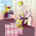 1:1 absurd_res ahegao ambiguous_penetration band_style_pikachu bestiality clothed clothed_feral clothing feral generation_1_pokemon group hi_res holowear_(pokemon) human human_on_feral interspecies looking_pleasured male male/male mammal nintendo nude_male penetration pikachu pokemon pokemon_(species) pokemon_unite pokephilia supervised_sex tapirclip tourist_style_pikachu trio volo_(pokemon)