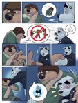 3:4 animal_crossing anthro bovid canid canine canis caprine cold domestic_dog duo eclipticafusion freezing group hi_res hug k.k._slider khampa_(rock_dog) male mammal nintendo plant rock_dog sheep snow tree wounded