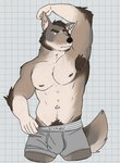 2024 abs anthro arm_hair arm_tuft armpit_hair armpit_sniffing balls_outline beard bedroom_eyes biped black_nose body_hair boxers_(clothing) boxers_only brown_body brown_eyebrows brown_fur brown_hair bulge canid canine canis checkered checkered_background clothed clothing clothing_pull coyote detailed_bulge digital_drawing_(artwork) digital_media_(artwork) echo_(series) echo_project elbow_tuft eyebrows facial_hair fur genital_outline grey_boxers grey_clothing grey_underwear hair happy_trail hi_res inner_ear_fluff male male_anthro mammal multicolored_body muscular muscular_anthro muscular_male narrowed_eyes navel partially_clothed partially_clothed_male pattern_background pecs penis_outline portrait pubes raised_arm raised_eyebrow seductive simple_background sniffing solo standing tan_body tan_fur tan_inner_ear tan_inner_ear_fluff the_smoke_room three-quarter_portrait topless tuft underwear underwear_only underwear_pull unsafescapewolf whiskers white_background william_adler yellow_eyes