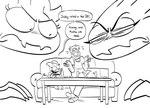Rating: s
ID: 5224897
Date: 2024-12-05 16:15:12 -0500
Status: active
Score: 98
angry annoyed anthro azalea_(satina) board_game claws curved_horn dave_(satina) demon dialogue english_text eyelashes fangs female frown frown_eyebrows furniture group hannah_daigle hooves horn human imp larger_anthro larger_female looking_at_another lucia_(satina) male mammal monochrome narrowed_eyes nervous nervous_smile noseless satina satina_(series) scalie simple_background size_difference smaller_human smaller_male smile sofa speech_bubble table teeth text white_background young young_female post #5224897