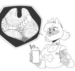 2018 anthro anthro_pred breasts choker cleavage clothed clothing dessert domestic_cat eating emmacat64 extreme_size_difference felid feline felis female female_pred food fully_inside ice_cream inside_mouth jewelry larger_female mammal micro monochrome mouse murid murine necklace oblivious penny_(emmacat64) reverse_mouth_shot rodent siamese size_difference unaware_pred uvula vore